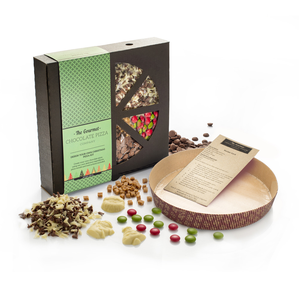 Our Make Your Own Christmas Chocolate Pizza Kit is a fun and unique chocolate gift to make.